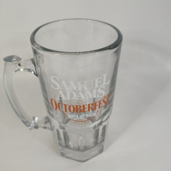 Samuel Adams Octoberfest Clear Glass Beer Stein Mug "Raise the Stein" - Picture 2 of 3